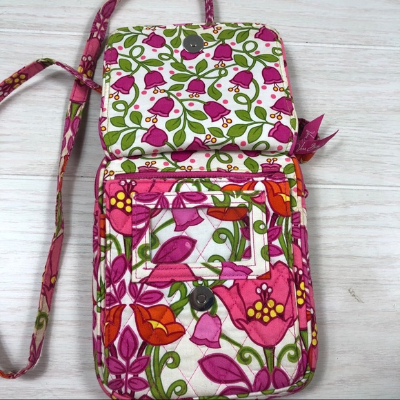 Vera Bradley pink floral crossbody bag quilted - Picture 4 of 8